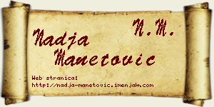 Nadja Manetović vizit kartica
